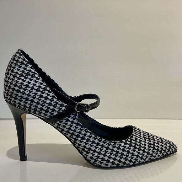 Marc Fisher Black/White Houndstooth Heel Pumps Shoes Size 9 - Picture 3 of 14